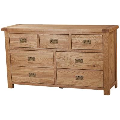 Kingsbury Solid Oak 7 Drawer Wide Chest